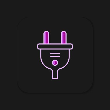 Doldurulmuş elektrik prizi simgesi siyah arkaplanda izole edildi. Bağlantı kavramı ve elektriğin kesilmesi. Düz çizgili, gölgeli. Vektör.