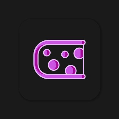 Siyah arkaplanda izole edilmiş ana hatlı peynir simgesi. Düz çizgili, gölgeli. Vektör.