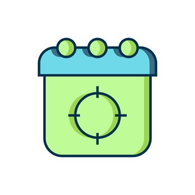 Doldurulmuş ana hatlı hedef spor simgesi beyaz arkaplanda izole edildi. Atış mesafesi ya da atış mesafesi için sayıları olan temiz bir hedef. Düz çizgili, gölgeli. Vektör.