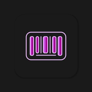 Doldurulmuş barkod simgesi siyah arkaplanda izole edildi. Düz çizgili, gölgeli. Vektör.