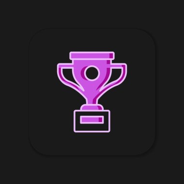 Taslak doldurulmuş ödül kupa simgesi siyah arkaplanda izole edildi. Galibiyet ödülü sembolü. Şampiyonluk ya da yarışma kupası. Spor başarısı işareti. Düz çizgili, gölgeli. Vektör.