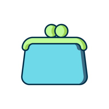 Doldurulmuş el çantası simgesi beyaz arkaplanda izole edildi. Kadın el çantası işareti. Glamour günlük bagaj sembolü. Düz çizgili, gölgeli. Vektör.