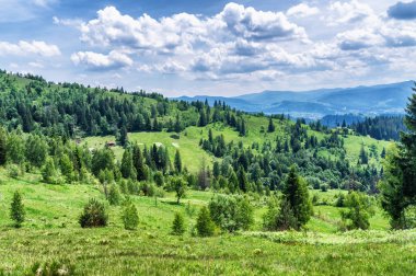 HDR Gösterim sırasında yokuş yukarı Makovytsya Ukrayna Yaremche dağ 984 metre yüksekliği