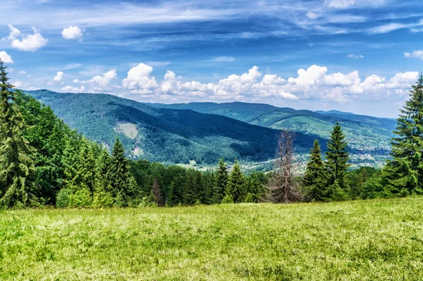 HDR Gösterim sırasında yokuş yukarı Makovytsya Ukrayna Yaremche dağ 984 metre yüksekliği