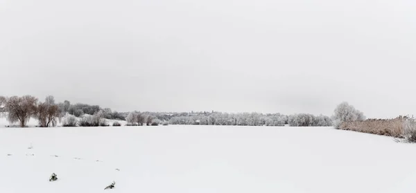 Panorama pejzaż zimowy. — Zdjęcie stockowe