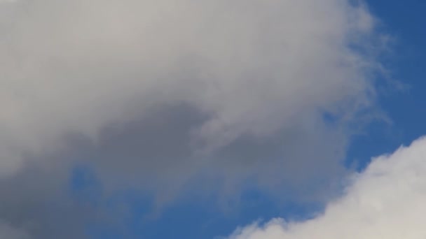 Witte wolken op blauwe lucht — Stockvideo