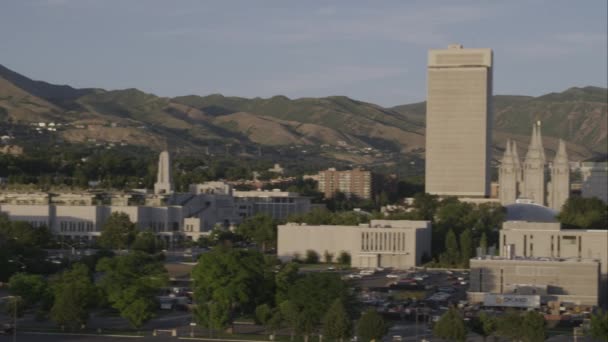 Panorama Shot Van Het Centrum Van Salt Lake City — Stockvideo