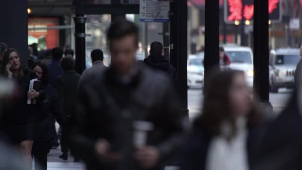 Chicago Usa Circa 2017 Pěší Doprava Centru Chicaga Rozmazané Plošky — Stock video