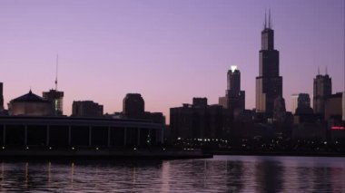 Körfez genelinde Chicago cityscape atış statik.