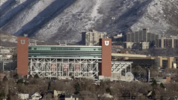 Salt Lake City Utah Circa 2009 Wide Shot Rice Eccles — Stock Video