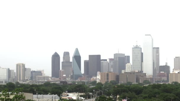 Mittlere Weite Der Skyline Von Dallas — Stockvideo