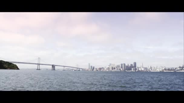 San Francisco Golden Gate Bridge Seen Bay Just Water — Stock Video