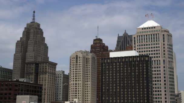 Imagen Estática Los Rascacielos Detroit — Vídeos de Stock