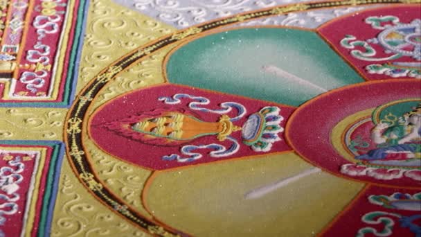 Bir Kum Mandala Panning Sıkı Atış — Stok video