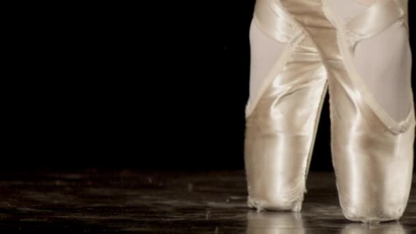 Strak Schot Van Ballerina Voeten Punt Tip Toeing Heen Weer — Stockvideo