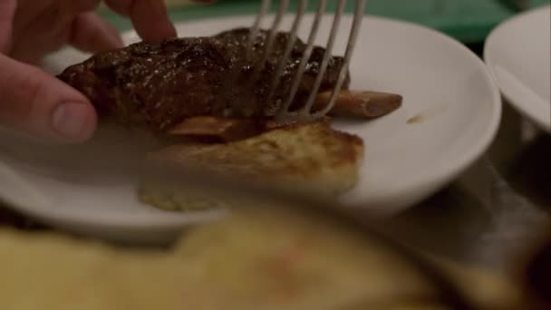 将食物放在盘子里的厨师 — 图库视频影像