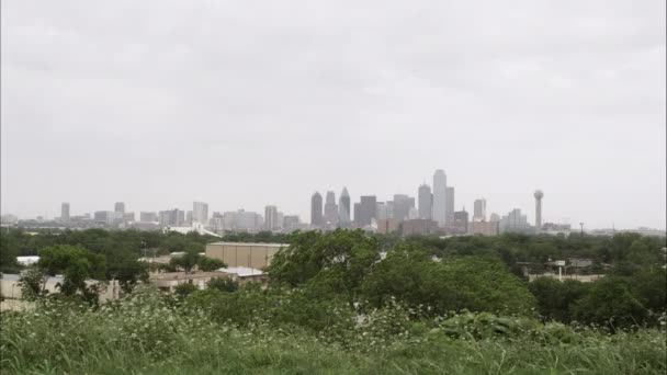 Ampi Scatti Lontani Dello Skyline Dallas — Video Stock