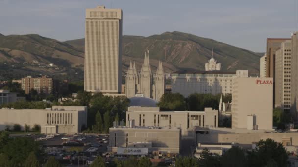 Estático Para Panning Tiro Salt Lake City Centro Cidade — Vídeo de Stock