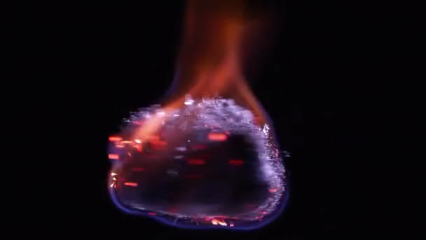 Steel Wool Spinning Being Lit Fire While Floating — Stock Video