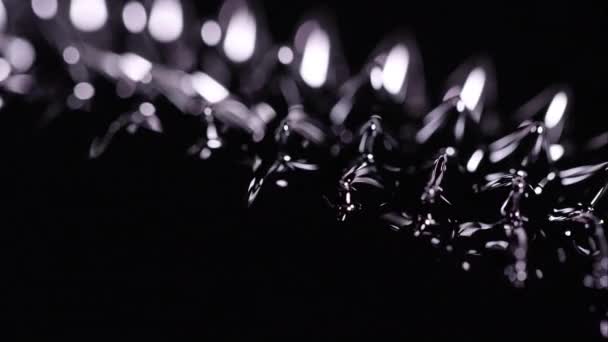 Ferrofluid Moving Magnetic Forces Change Its Shape — Stock Video