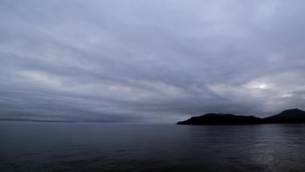 Проміжок Часу Світанку Над Океаном Алясці Круїзного Корабля — стокове відео