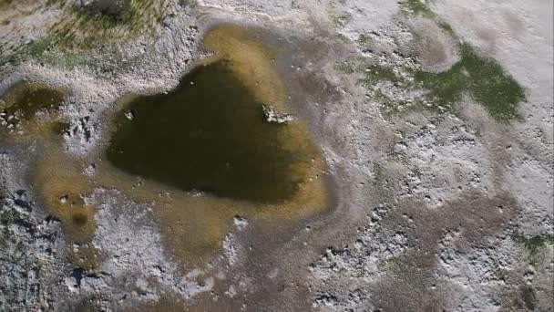 Volare Sulla Riva Del Lago Con Acqua Bassa Mostrando Diversa — Video Stock