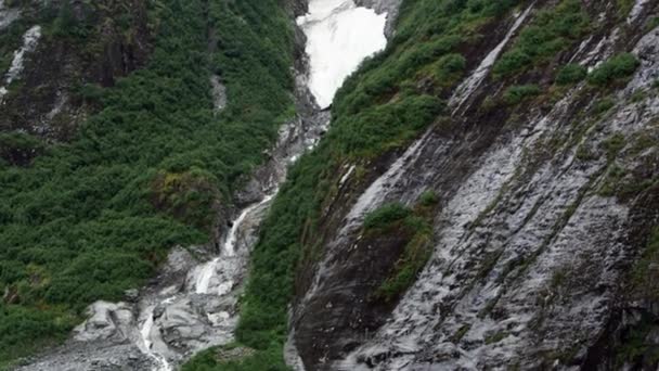 Alaska Bir Dağüzerinde Küçük Kanyon Buz Yukarı Tava — Stok video