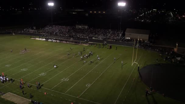 2016年9月 犹他州 空中平底锅高中足球比赛在夜间 — 图库视频影像