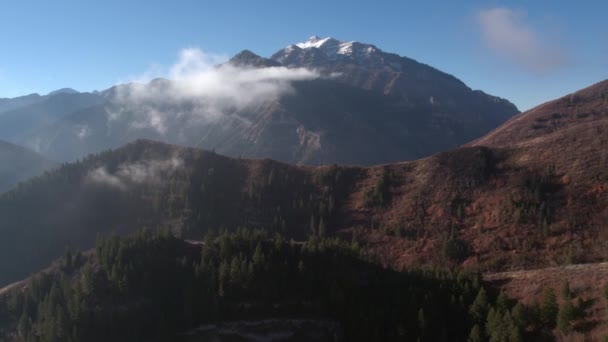 Aerial View Flying Backwards Layers Mountains Utah — Stock Video