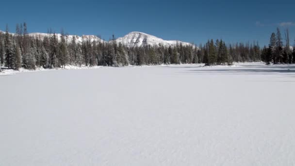 Voler Basse Altitude Dessus Lac Gelé Puis Monter Dessus Pour — Video