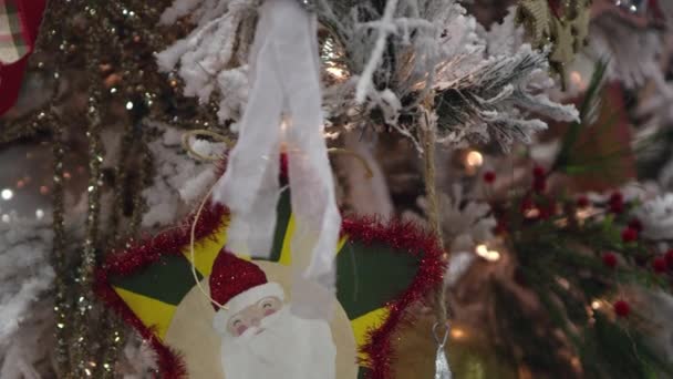 Weihnachtsdeko Weihnachtsbaum Nach Oben — Stockvideo