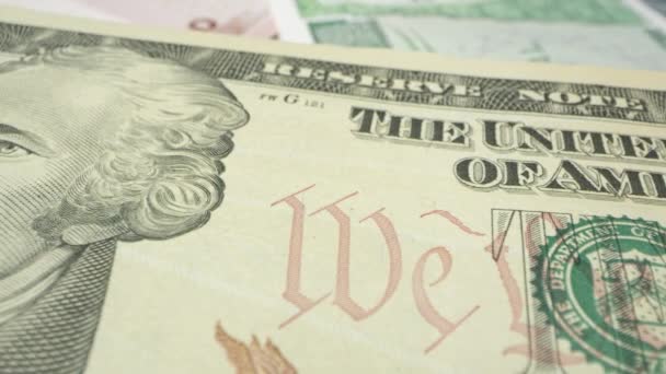 Dolarlık Fatura Üzerinde Yakın Görünümü Yukarı Kaydırma — Stok video