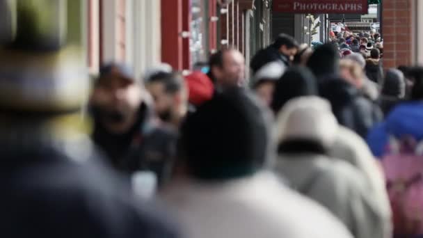 January 2018 Salt Lake City Utah View People Walking Crowded — Stock Video