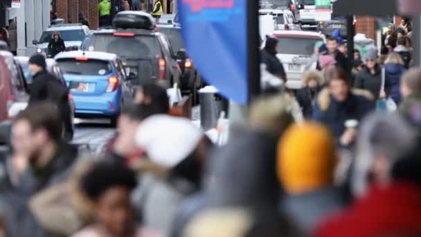 Enero 2018 Festival Cine Sundance Park City Utah Gente Caminando — Vídeo de stock