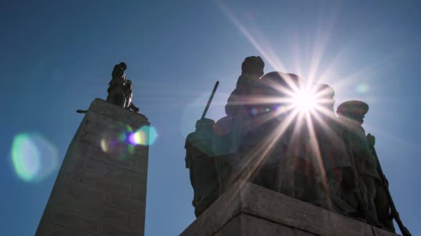 Time Lapse Sun Flares Moving Place Mounment Sunny Day — Stock Video