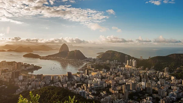 Πρωινό Άποψη Θέα Ρίο Ντε Τζανέιρο Και Sugarloaf Moutain Εικόνα Αρχείου