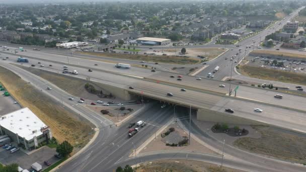 Aerial View Orem Center Street Exit Traffic Intersection — Stock Video