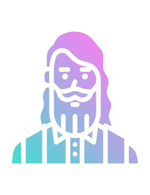 kişi veya avatar, vektör simgesi beyaz üzerinde izole