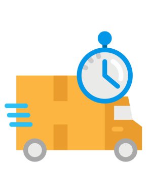 Beyaz arkaplanda kamyon dağıtımının vektör çizimi