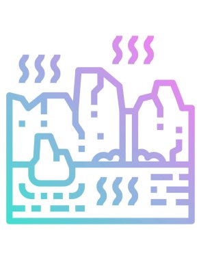 Fabrika inşa vektör simgeleri. biçim iki renkli düz sembol, mavi ve gri renkler, yuvarlak açılar, beyaz