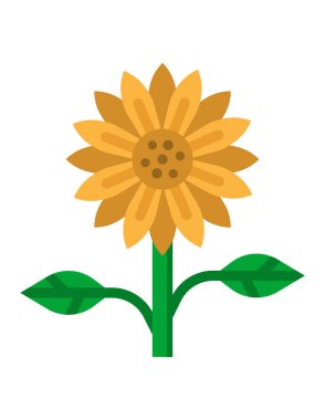 Çiçek ikonu. düz dizayn