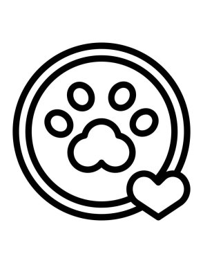 köpek patisi simgesi, vektör illüstrasyonu 