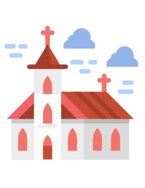 Beyaz arkaplanda kilise simgesi