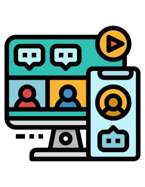 iletişim düz vektör simgesi