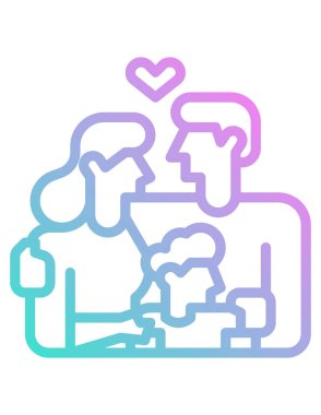 aile konsepti simgesi, vektör illüstrasyonu 