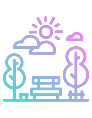 Park simgesindeki ağaçların vektör illüstrasyonu