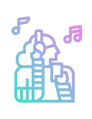 Modern b 'nin vektör illüstrasyonu simge müziğinden yoksun