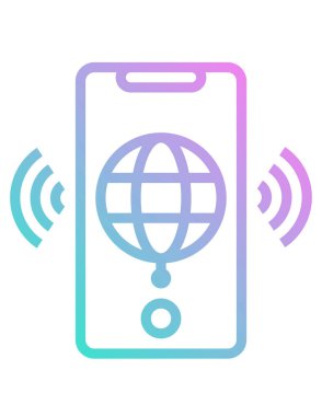 Akıllı telefondaki kablosuz sinyal beyaz arkaplanda izole edildi