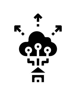 bulut hesaplama simgesi, vektör illüstrasyonu