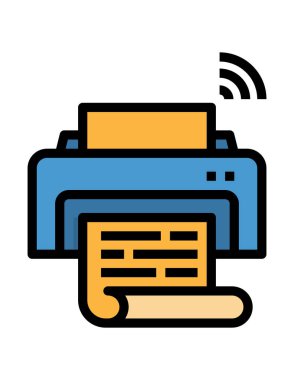 Yazıcı simgesi vektör illüstrasyonu